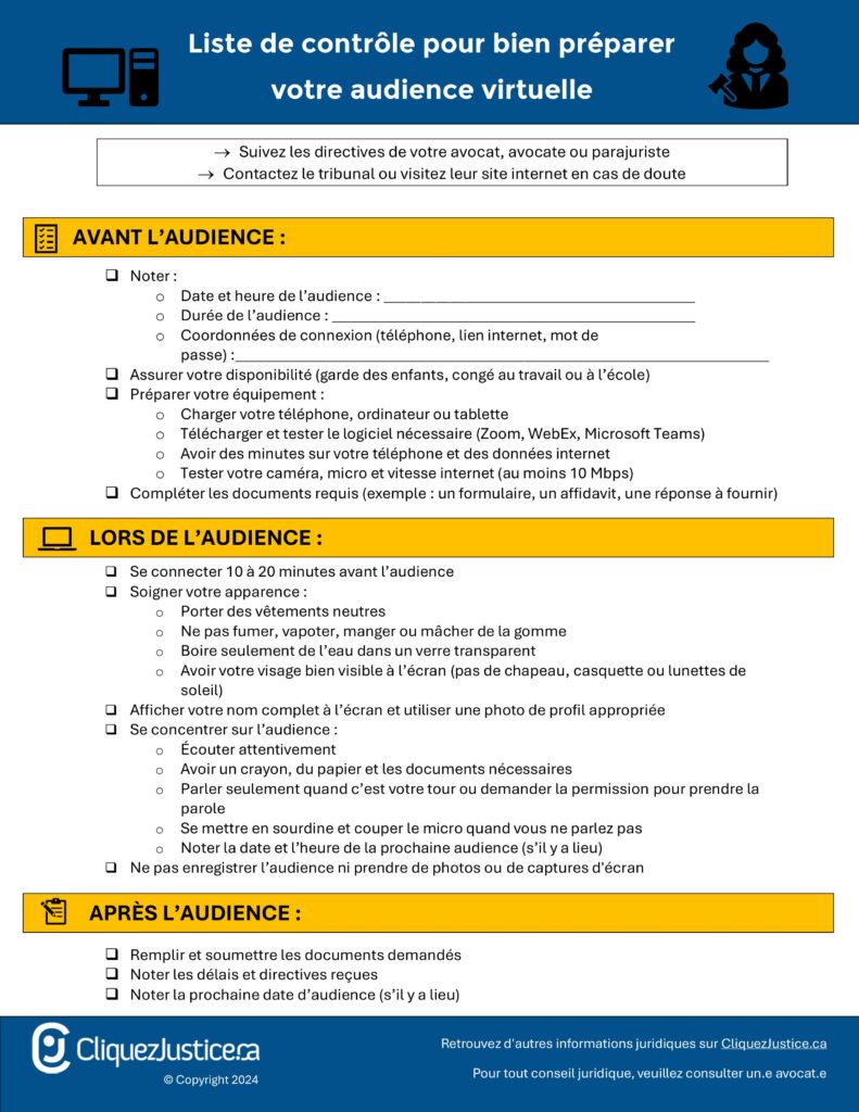 Liste de contrôle pour bien préparer votre audience virtuelle
