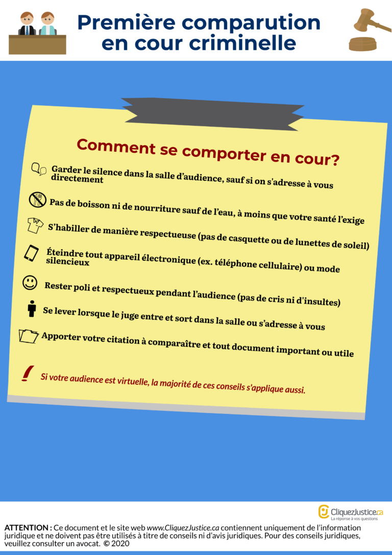 Première comparution en cour criminelle