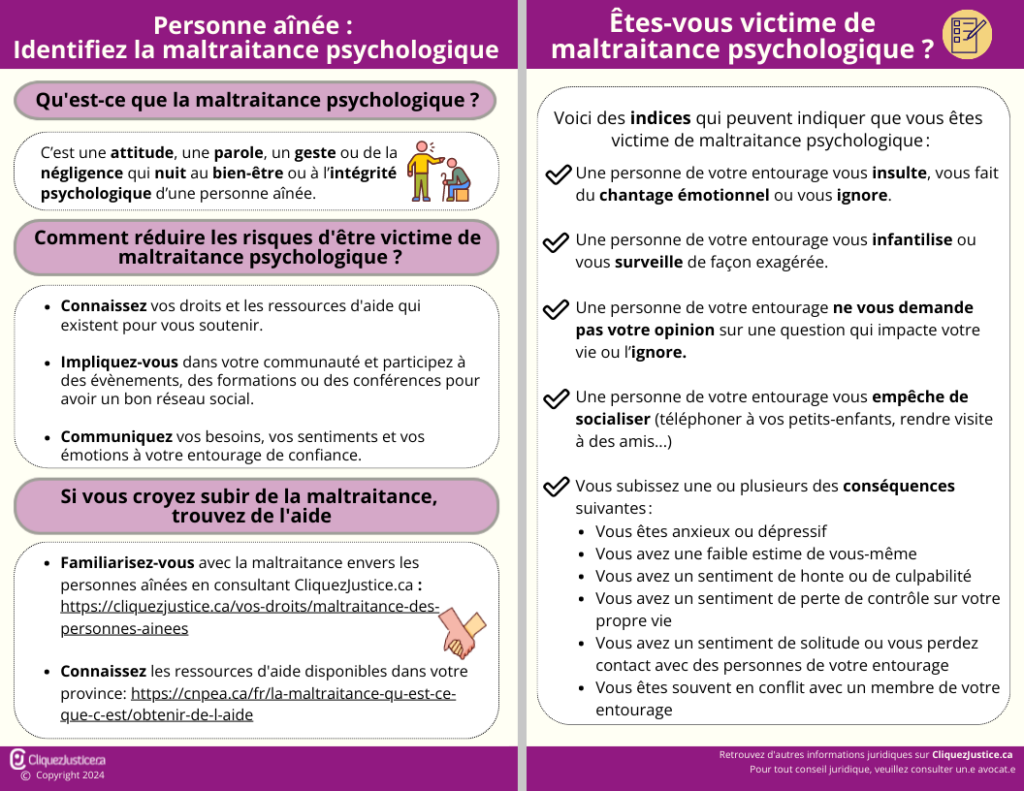 Personne aînée : la maltraitance psychologique